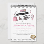 Uitnodiging voor Make-up/Mode Show Feest (Voorkant)