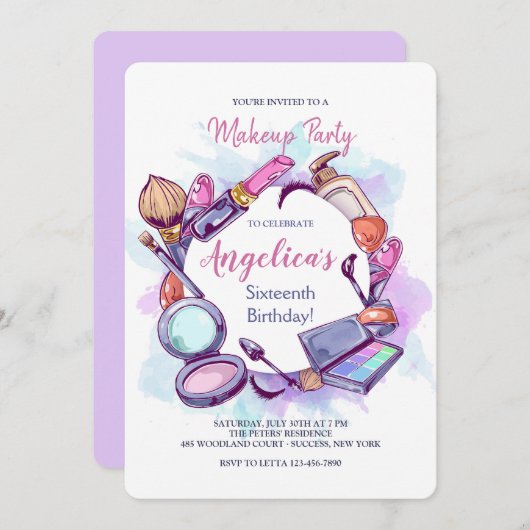 Uitnodiging voor make-up ronde (Voorkant / Achterkant)