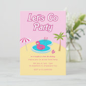 Uitnodiging voor Malibu Beach Pool Party (Staand voorkant)