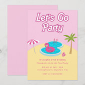 Uitnodiging voor Malibu Beach Pool Party (Voorkant / Achterkant)