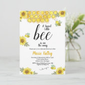 Uitnodiging voor mammie-tot-bijen Baby shower (Staand voorkant)