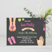 Uitnodiging voor mani pedi spa-feestje (Staand voorkant)