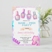 Uitnodiging voor manicure pedicure spa-feestje (Staand voorkant)