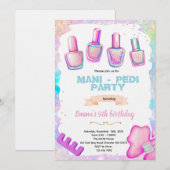 Uitnodiging voor manicure pedicure spa-feestje (Voorkant / Achterkant)