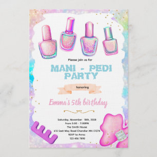 Uitnodiging voor manicure pedicure spa-feestje