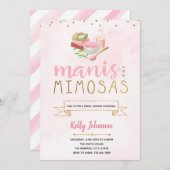 Uitnodiging voor Manis en Mimosas-feest (Voorkant / Achterkant)