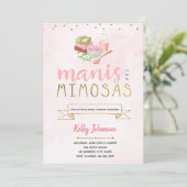 Uitnodiging voor Manis en Mimosas-feestje (Staand voorkant)