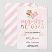 Uitnodiging voor Manis en Mimosas-feestje (Voorkant / Achterkant)