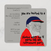 Uitnodiging voor mannelijke aftredingspartij (Voorkant / Achterkant)