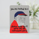 Uitnodiging voor mannelijke aftredingspartij (Staand voorkant)