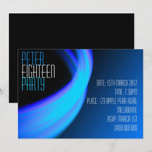 Uitnodiging voor mannelijke ruimtevaart (Voorkant / Achterkant)