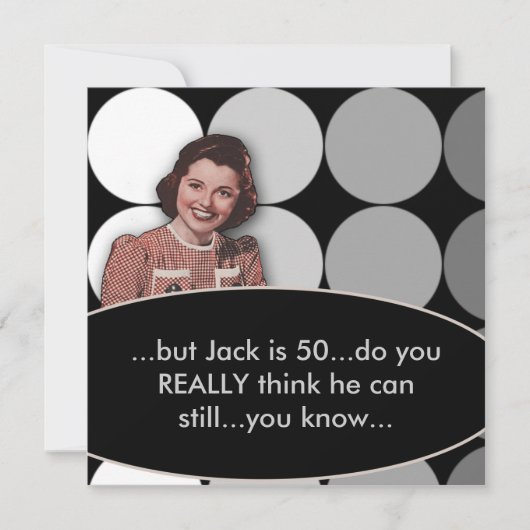Uitnodiging voor Mans 50ste verjaardag (Voorkant)