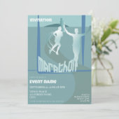 Uitnodiging voor marathonlopers evenement viering (Staand voorkant)