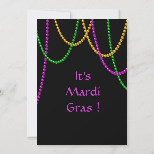 uitnodiging voor mardi Gras Beads (Achterkant)