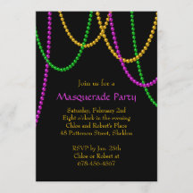 uitnodiging voor mardi Gras Beads
