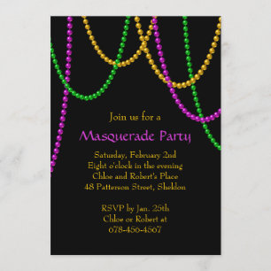 uitnodiging voor mardi Gras Beads