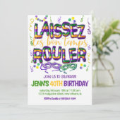 Uitnodiging voor Mardi Gras-viering (Staand voorkant)