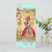 Uitnodiging voor Marie Antoinette-feest in Versail (Staand voorkant)