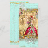 Uitnodiging voor Marie Antoinette-feest in Versail (Voorkant / Achterkant)