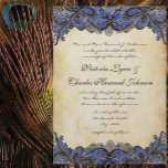 Uitnodiging voor marinescheepvaart en gouden paisl<br><div class="desc">Navy Black en Gold Paisley Peacock Wedding Invitations</div>