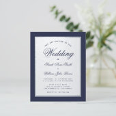 Uitnodiging voor marinesurft Blue Faux Silver (Staand voorkant)