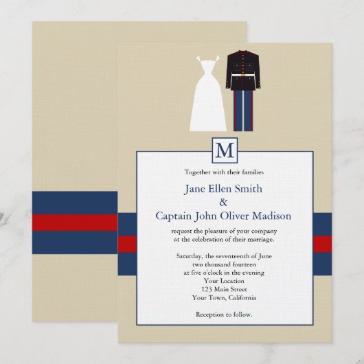 Uitnodiging voor marineverbinding (Voorkant / Achterkant)