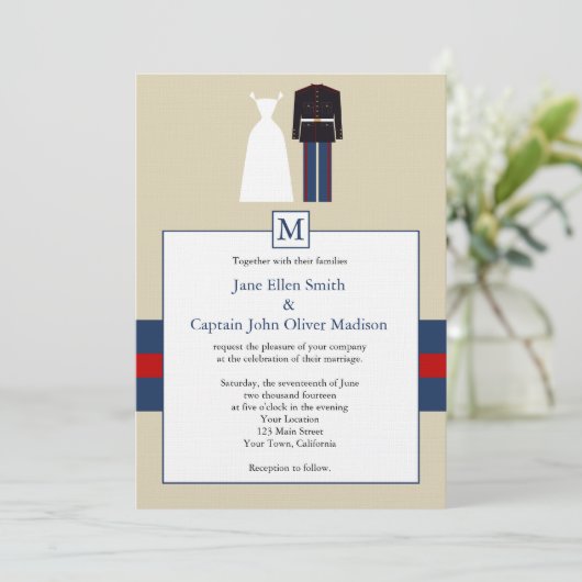 Uitnodiging voor marineverbinding (Staand voorkant)