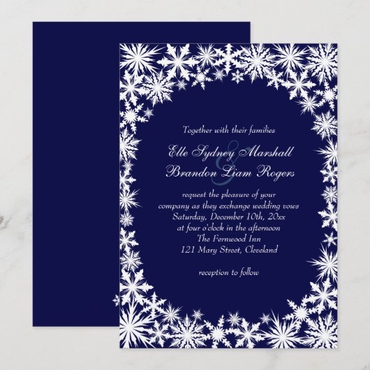 Uitnodiging voor marinewinterweddenschappen (Voorkant / Achterkant)