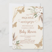 Uitnodiging voor Mariposa Baby Shower in het Spaan (Voorkant)