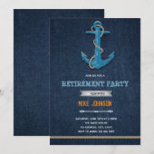 Uitnodiging voor maritiem pensioenfeest (Voorkant / Achterkant)