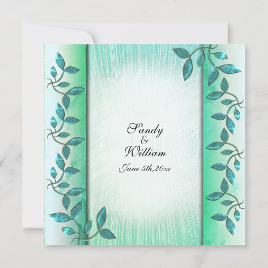 Uitnodiging voor marmer en wijnbruiloft (Achterkant)