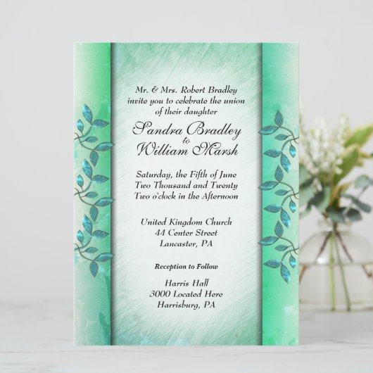 Uitnodiging voor marmer en wijnstokken (Staand voorkant)