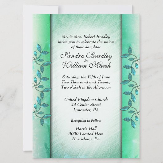 Uitnodiging voor marmer en wijnstokken (Voorkant)