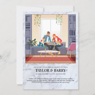 Uitnodiging voor marmer van Virtual Wedding Shower