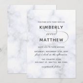 Uitnodiging voor marmer Wedding (Voorkant / Achterkant)