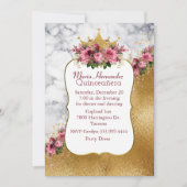 Uitnodiging voor Marmered en Gold Crown Quinceañer (Voorkant)