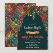 Uitnodiging voor Marokkaans themafeest (Voorkant / Achterkant)