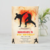 Uitnodiging voor martial arts feestje (Staand voorkant)
