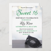 Uitnodiging voor masquerade sweet 16 (Voorkant / Achterkant)