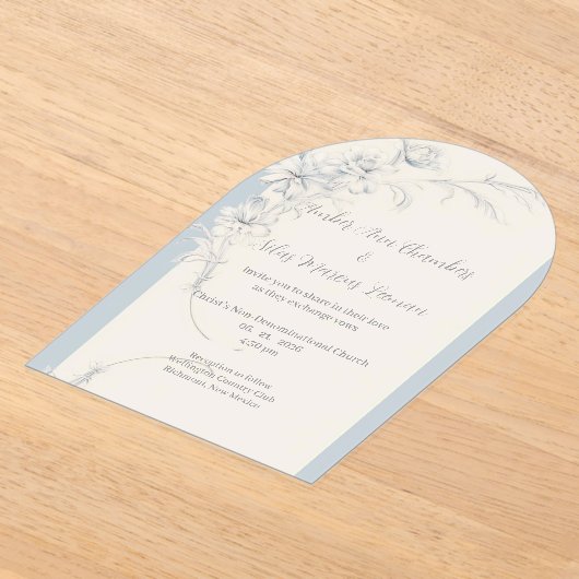 Uitnodiging voor matte acrylverf met gewelfde bloe (Laagn)