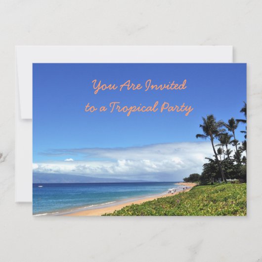 Uitnodiging voor Maui Tropisch Feest (Voorkant)