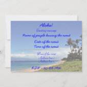 Uitnodiging voor Maui Tropisch Feest (Achterkant)