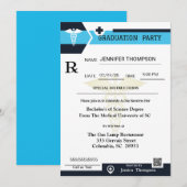 Uitnodiging voor medisch recept Pad Afstuderen (Voorkant / Achterkant)