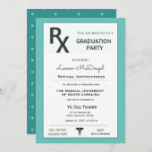 Uitnodiging voor medisch recept Pad Afstuderen (Voorkant / Achterkant)