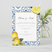 uitnodiging voor mediterraan citroenverlovingsfees (Staand voorkant)
