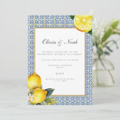uitnodiging voor mediterraan citroenverlovingsfees (Staand voorkant)