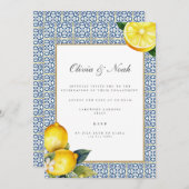 uitnodiging voor mediterraan citroenverlovingsfees (Voorkant / Achterkant)