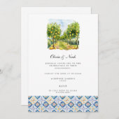 uitnodiging voor mediterraan citroenverlovingsfees (Voorkant / Achterkant)