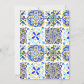 Uitnodiging voor mediterraan tegel verlovingsfeest (Achterkant)