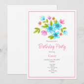 Uitnodiging voor meerdere kleurrijke Waterverven (Voorkant / Achterkant)